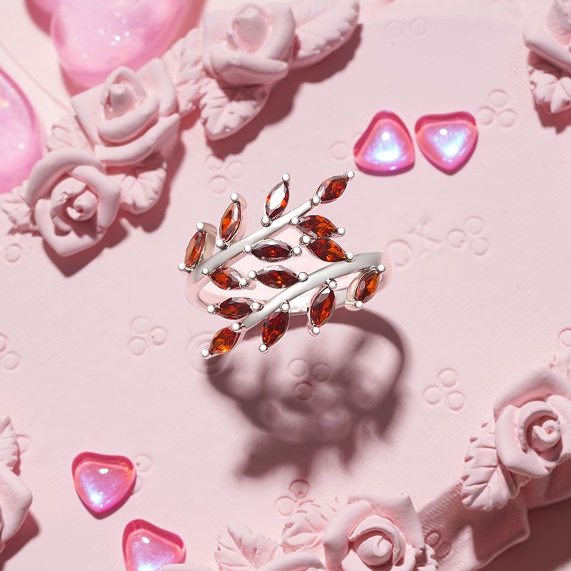 Birthstone Delicate Vines Ring