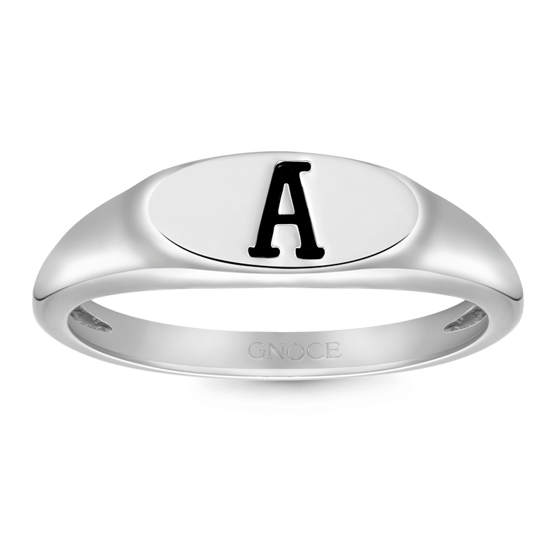 Letter Silver Ring