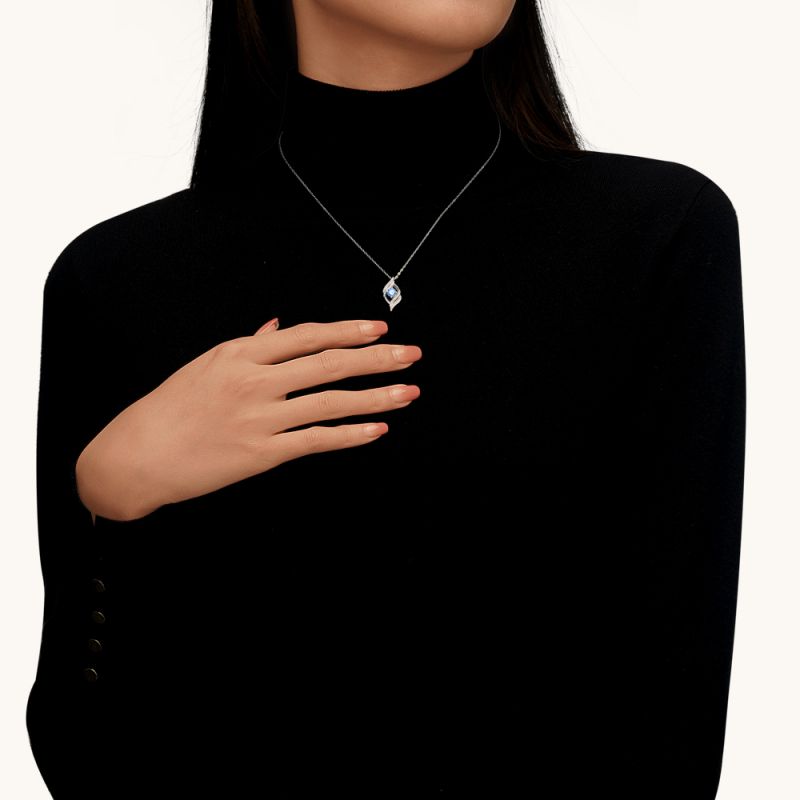 Birthstone Curved Necklace