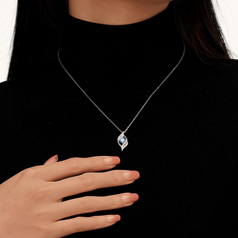 Birthstone Curved Necklace