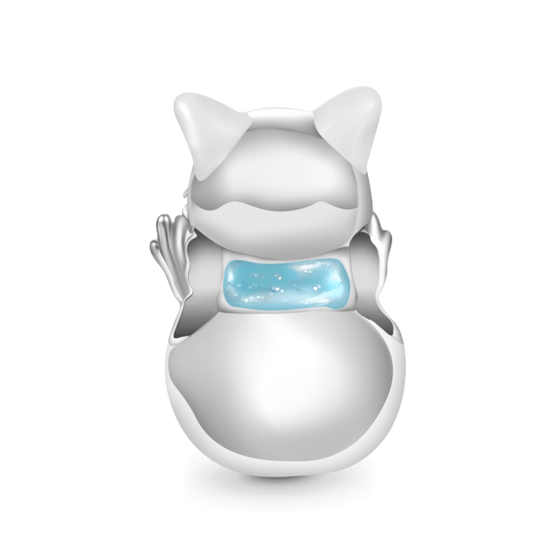 Christmas Cat Snowman Charm