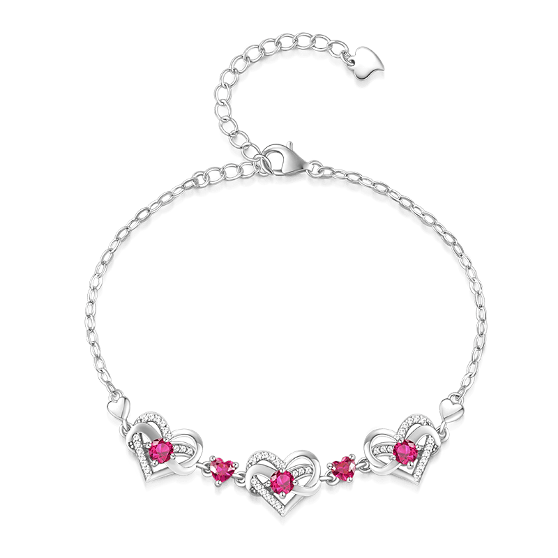 Heart Birthstone Bracelet