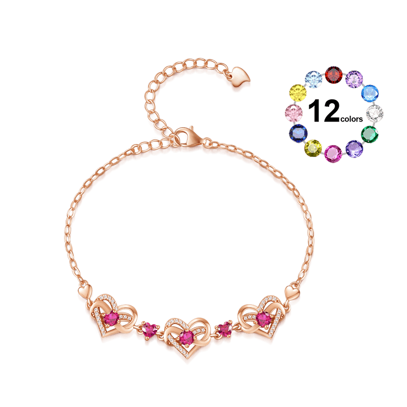 Heart Birthstone Bracelet