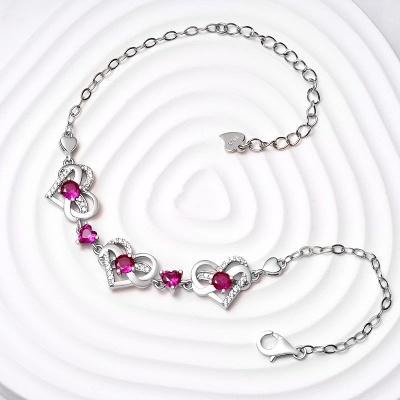 Heart Birthstone Bracelet