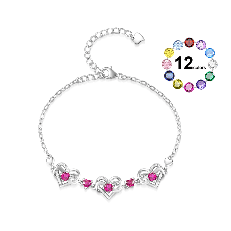 Heart Birthstone Bracelet