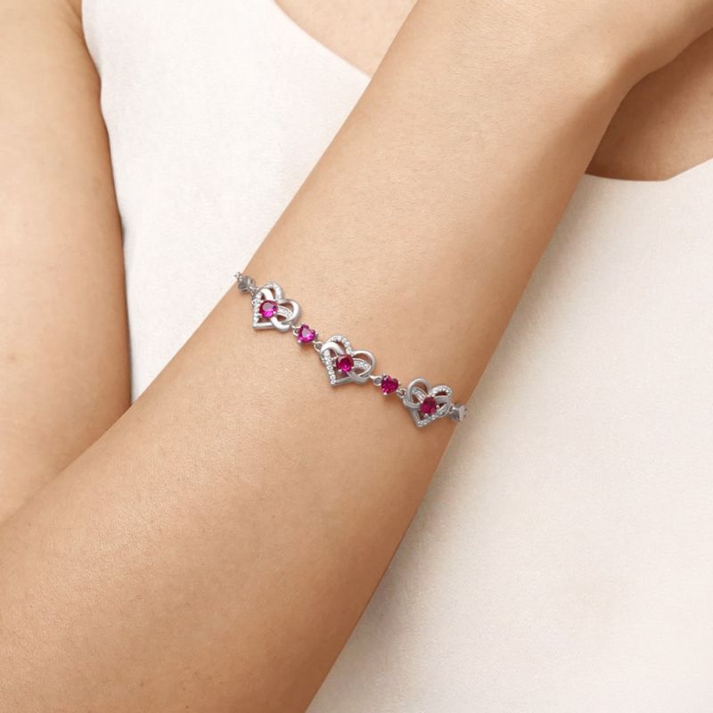Heart Birthstone Bracelet