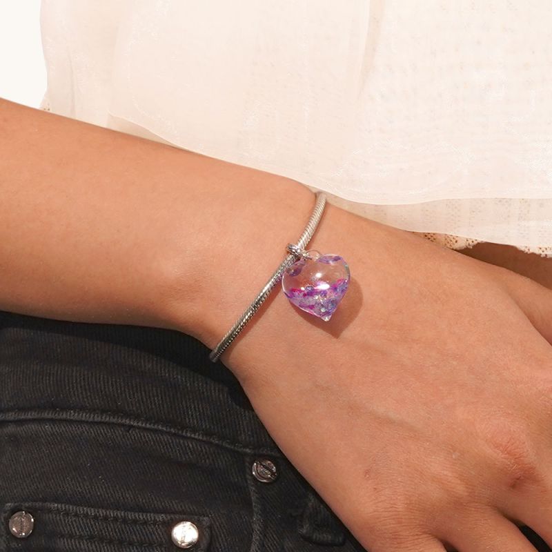 Purple Glitter Heart Pendant