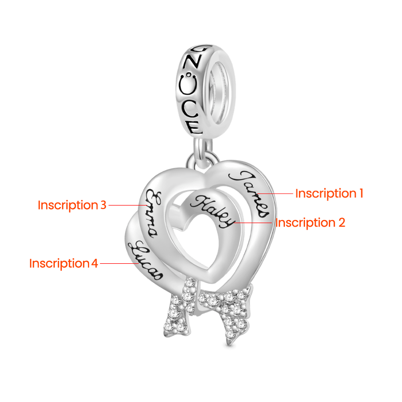 Engravable Double Heart Pendant