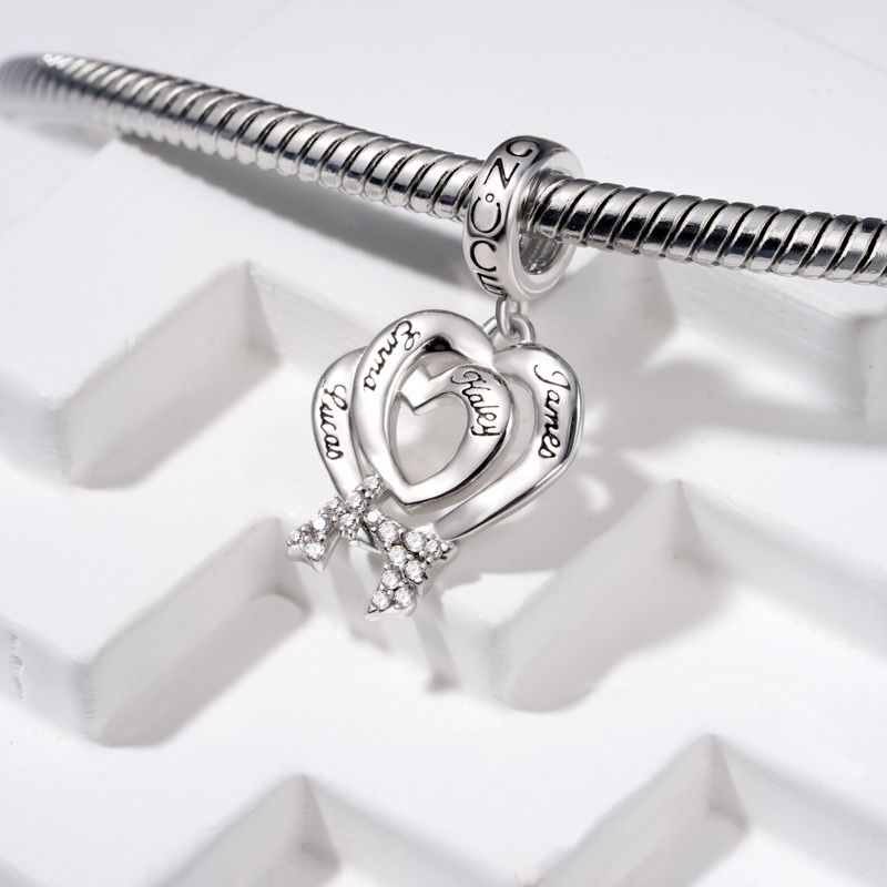 Engravable Double Heart Pendant