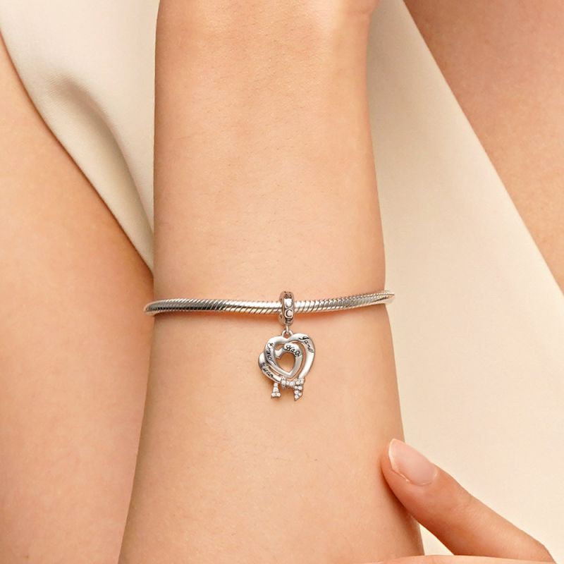 Engravable Double Heart Pendant