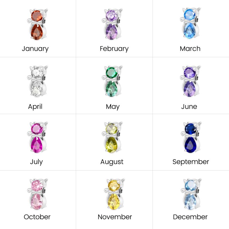 Cat Birthstone Charm