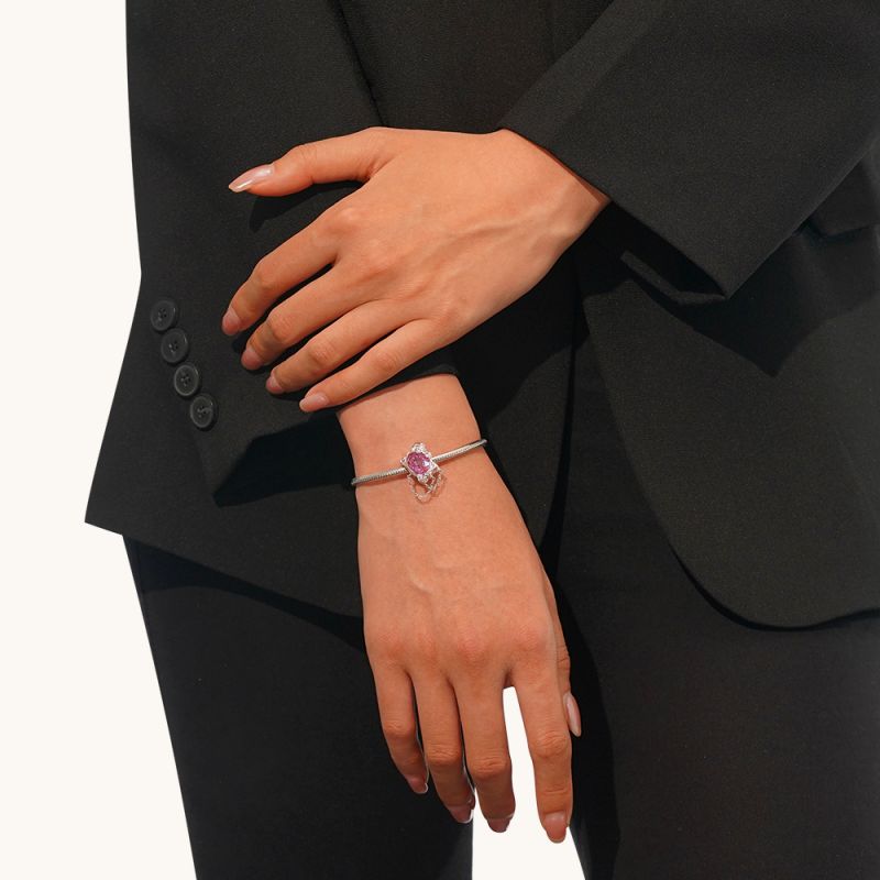 Pink Rose Painting Charm