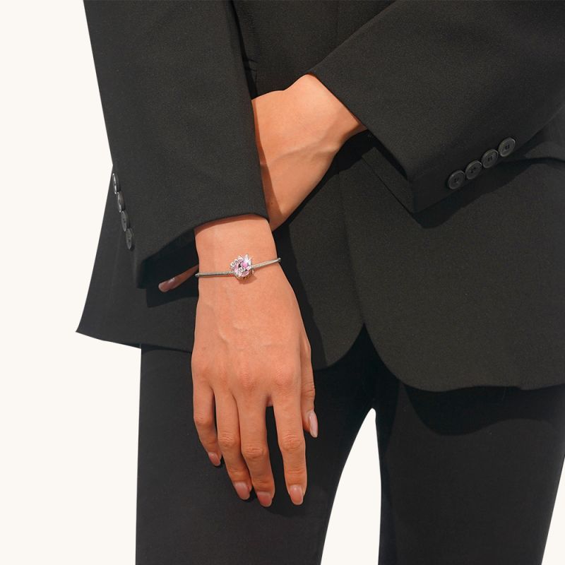 Pink Butterfly Moon Charm