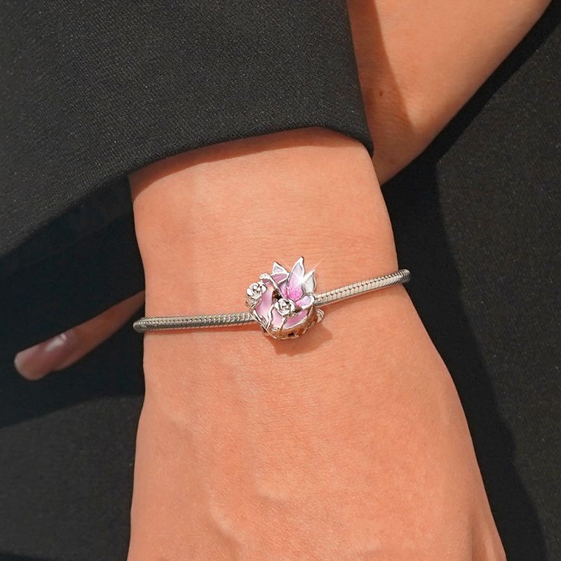 Pink Butterfly Moon Charm