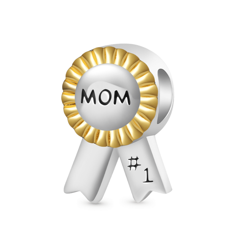 Mom Ribbon Badge Charm