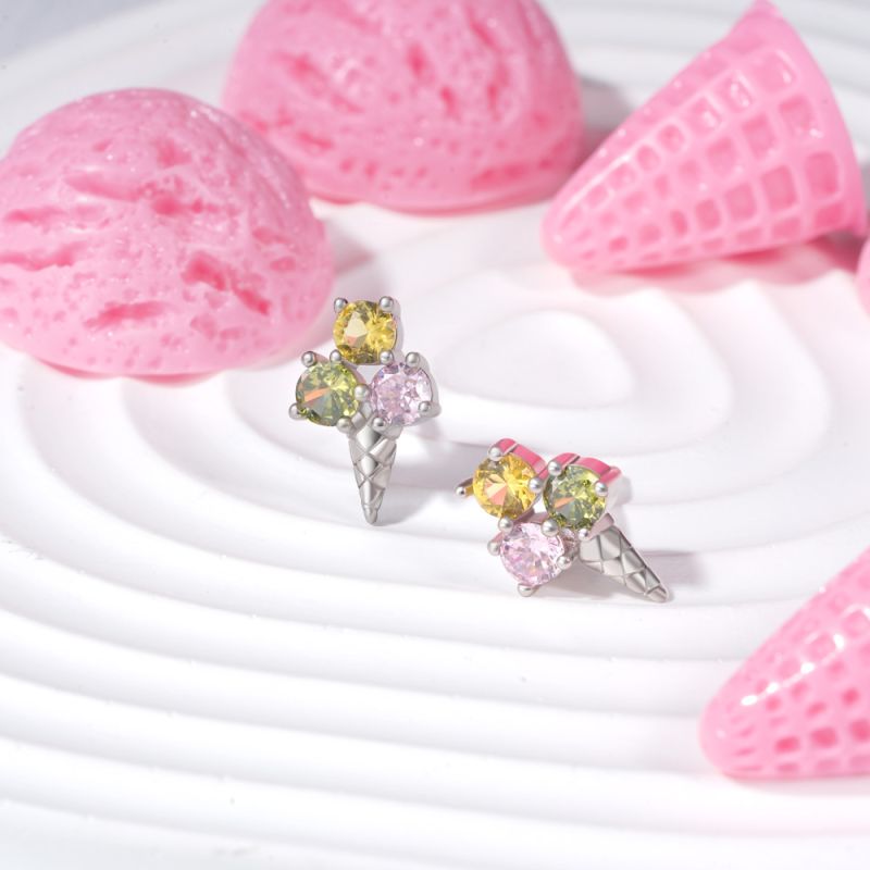 Ice Cream Cone Stud Earrings