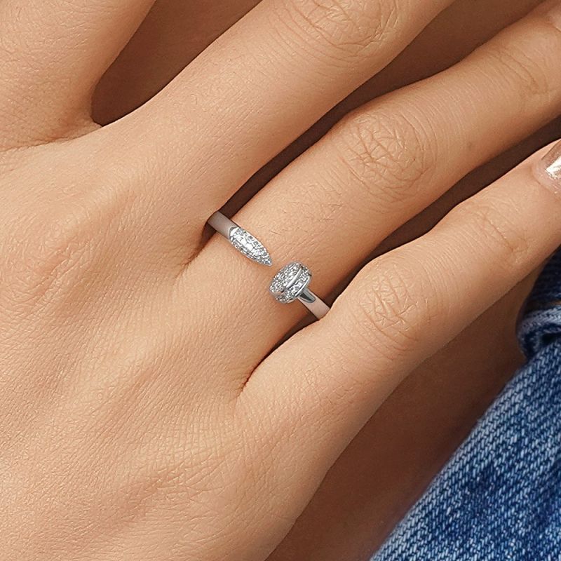 Diamond Nail Cuff Ring