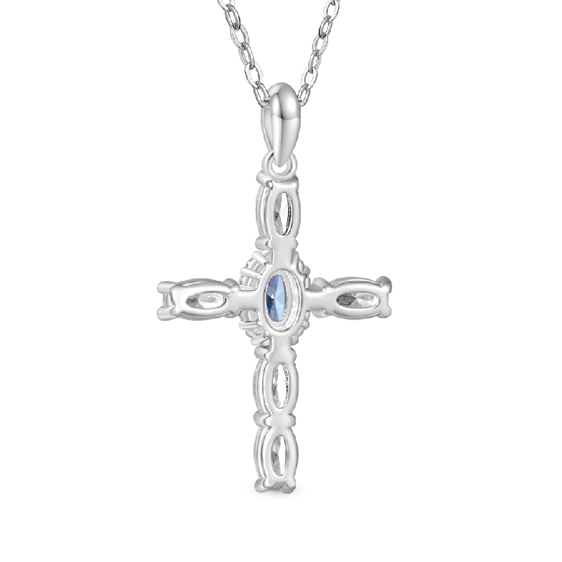 Cross Birthstone Necklace