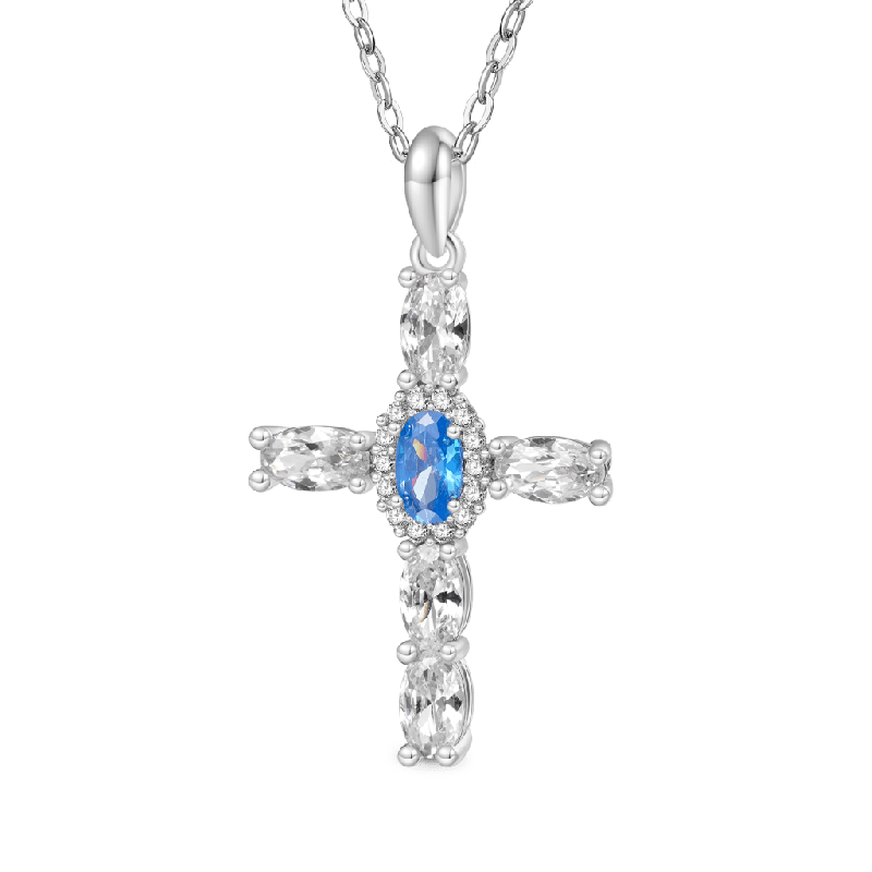 Cross Birthstone Necklace