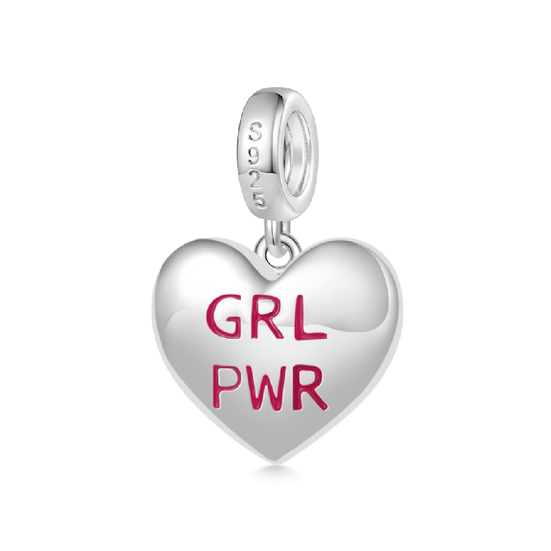 Pink Heart Girl Power Pendant