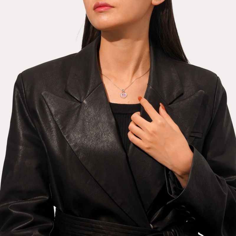 Pink Heart Girl Power Pendant