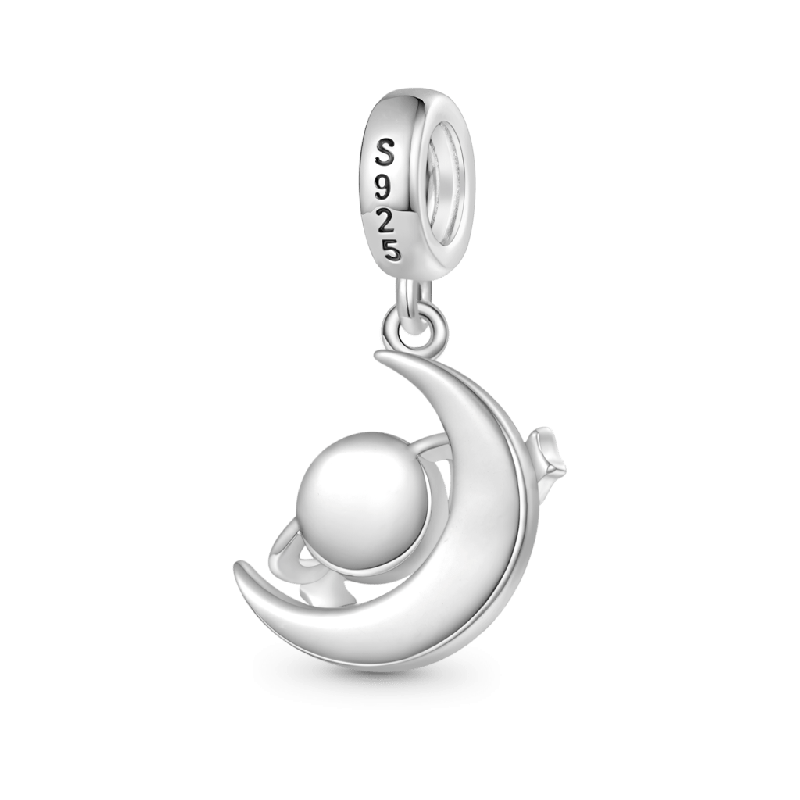 Galaxy Crescent Moon Pendant