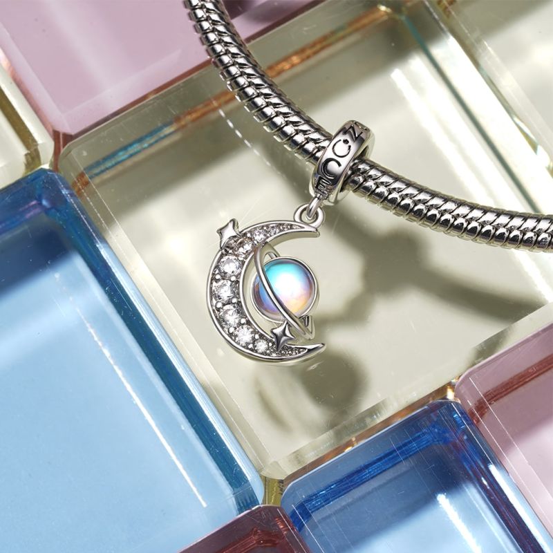 Galaxy Crescent Moon Pendant