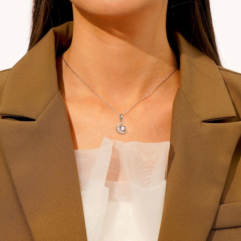 Galaxy Crescent Moon Pendant