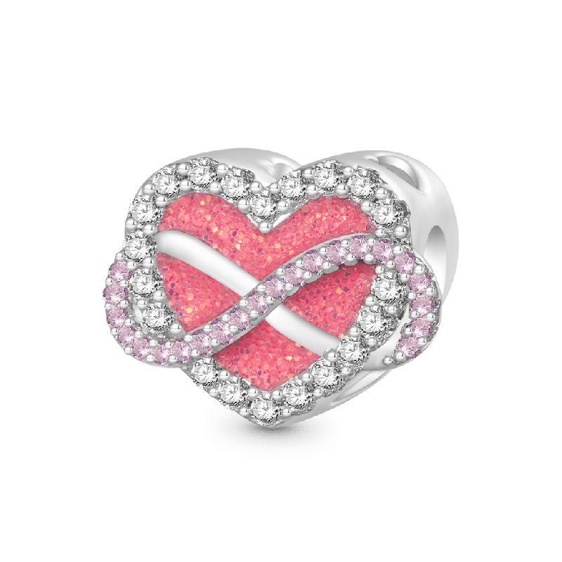 Infinite Love Pink Heart Charm