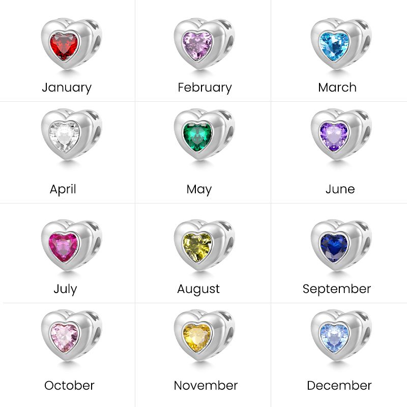 Heart Birthstone Charm