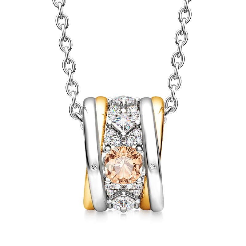 Champagne Gem Pendant Necklace