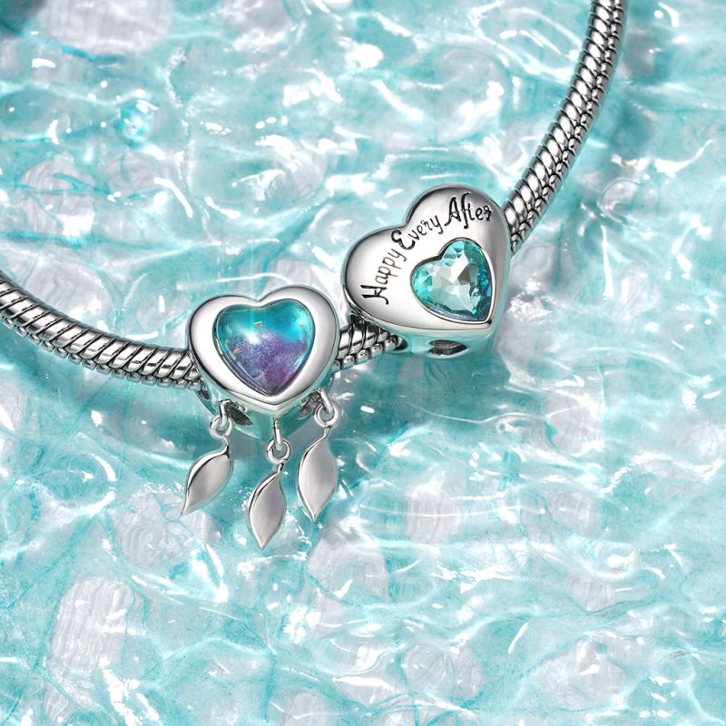 Engravable Heart Dream Catcher Charm