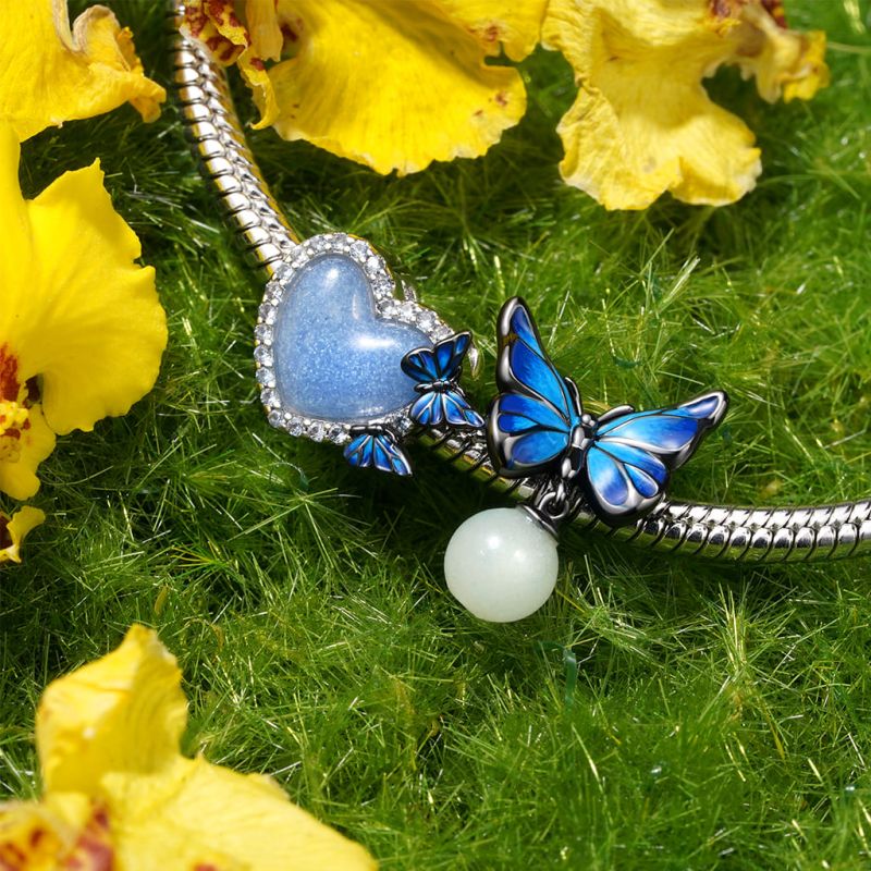 Blue Morpho Butterfly Charm