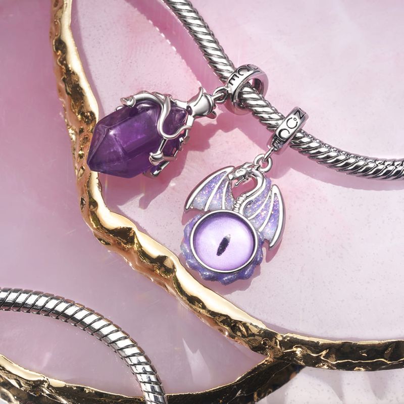 Hexagonal Column Amethyst Pendant