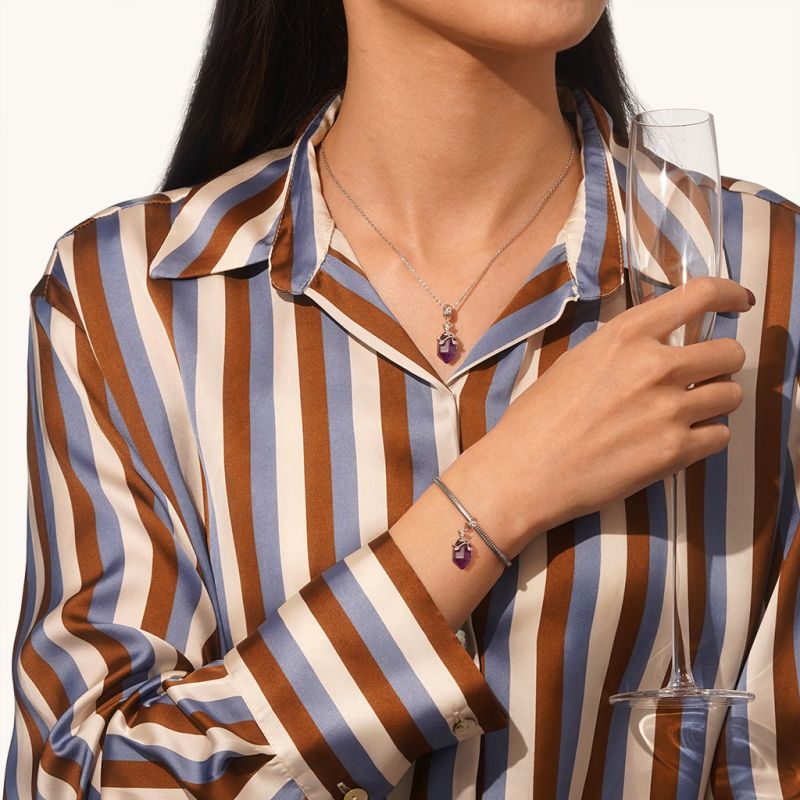 Hexagonal Column Amethyst Pendant