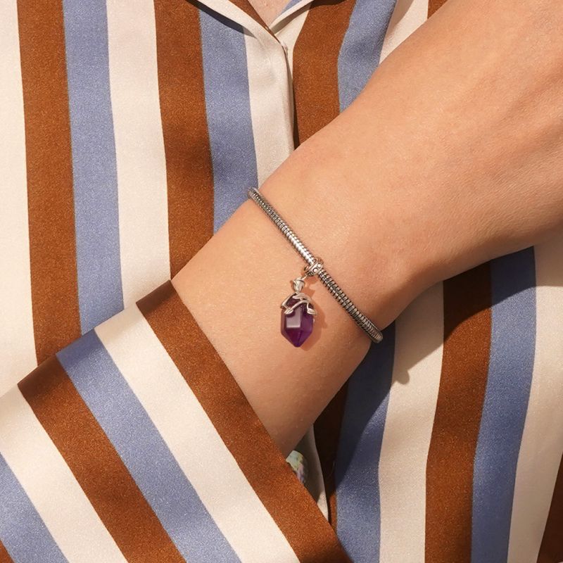 Hexagonal Column Amethyst Pendant