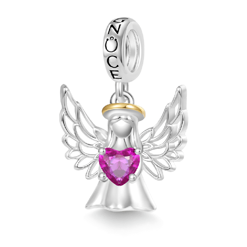 Angel Wings Birthstone Charm