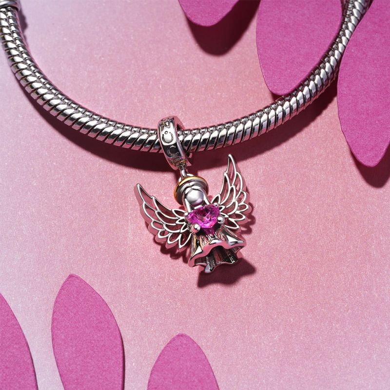 Angel Wings Birthstone Charm
