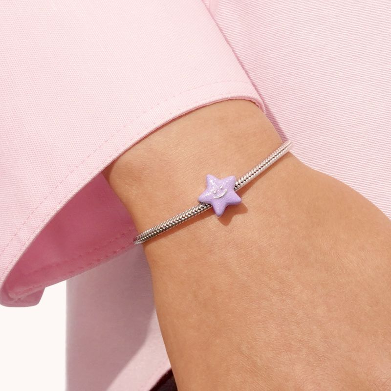 Star Smiley Face Birthstone Charm