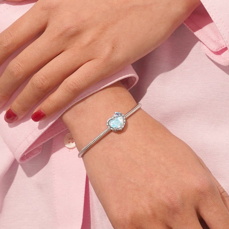 Water Ripple Love Heart Charm