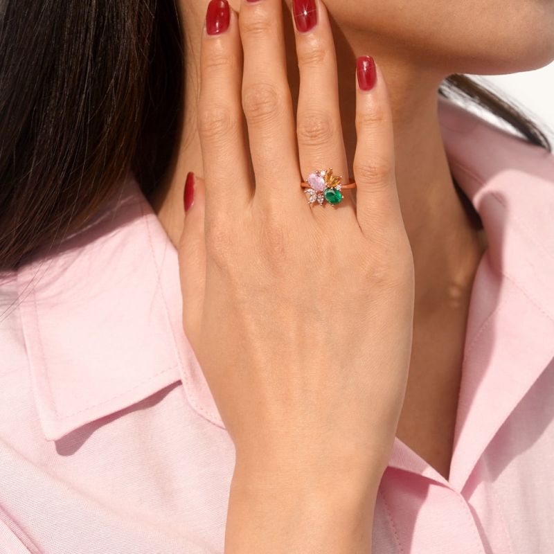 Rose Gold Tone Flower Ring