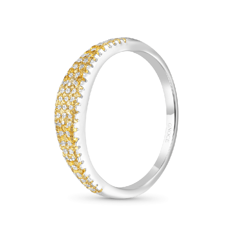 Yellow Diamond Pave Band Ring
