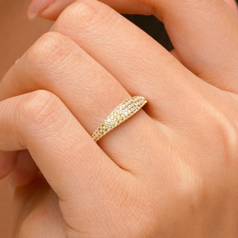 Yellow Diamond Pave Band Ring