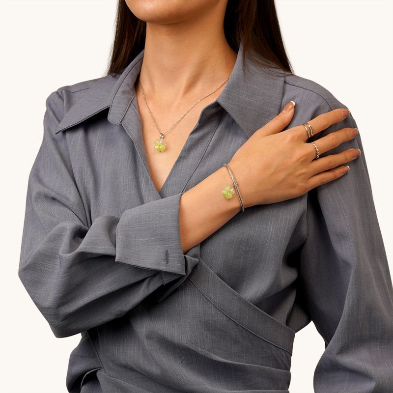 Glitter Four-leaf Clover Pendant