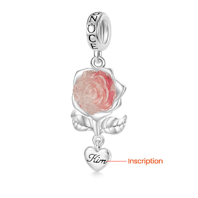 Engravable Rose Flower Charm