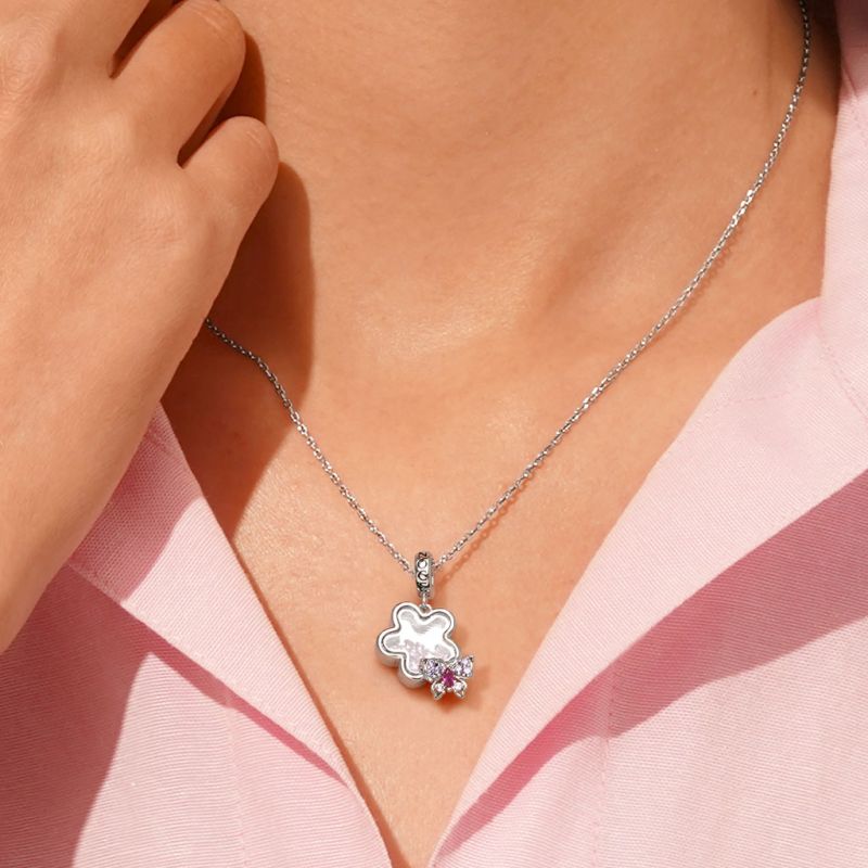 Plum Butterfly Pendant