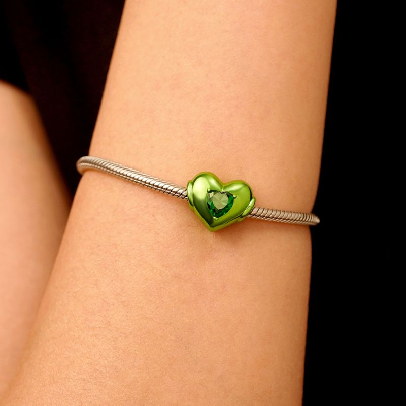 Green Candy Heart Charm