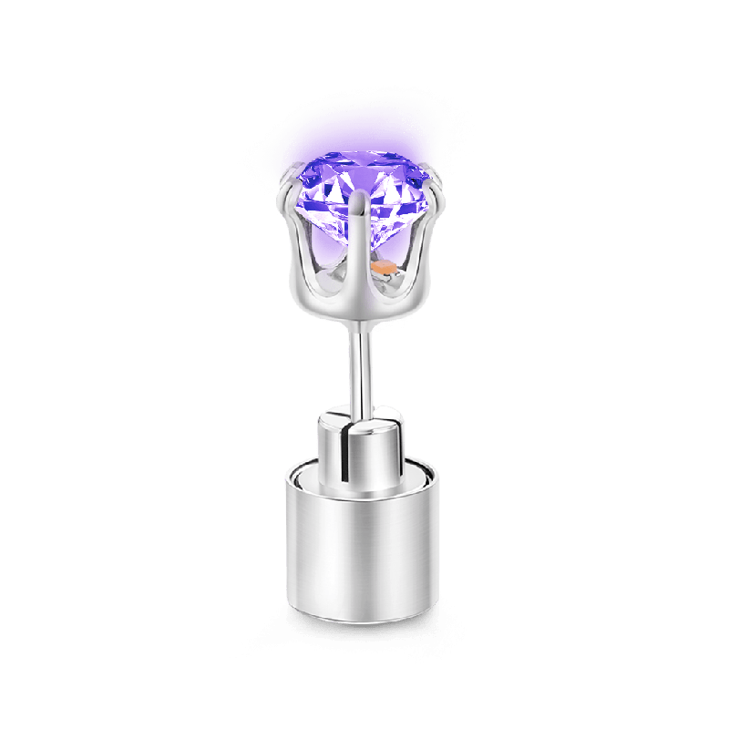 Purple Light-up Stud Earring