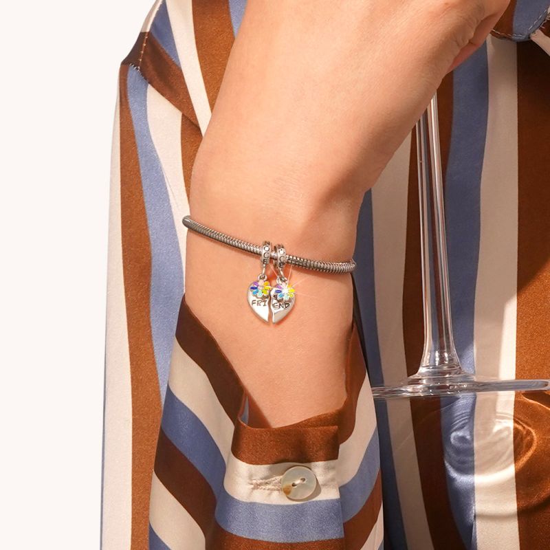 Pair Heart Rainbow Pendant