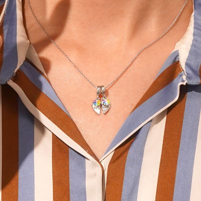 Pair Heart Rainbow Pendant